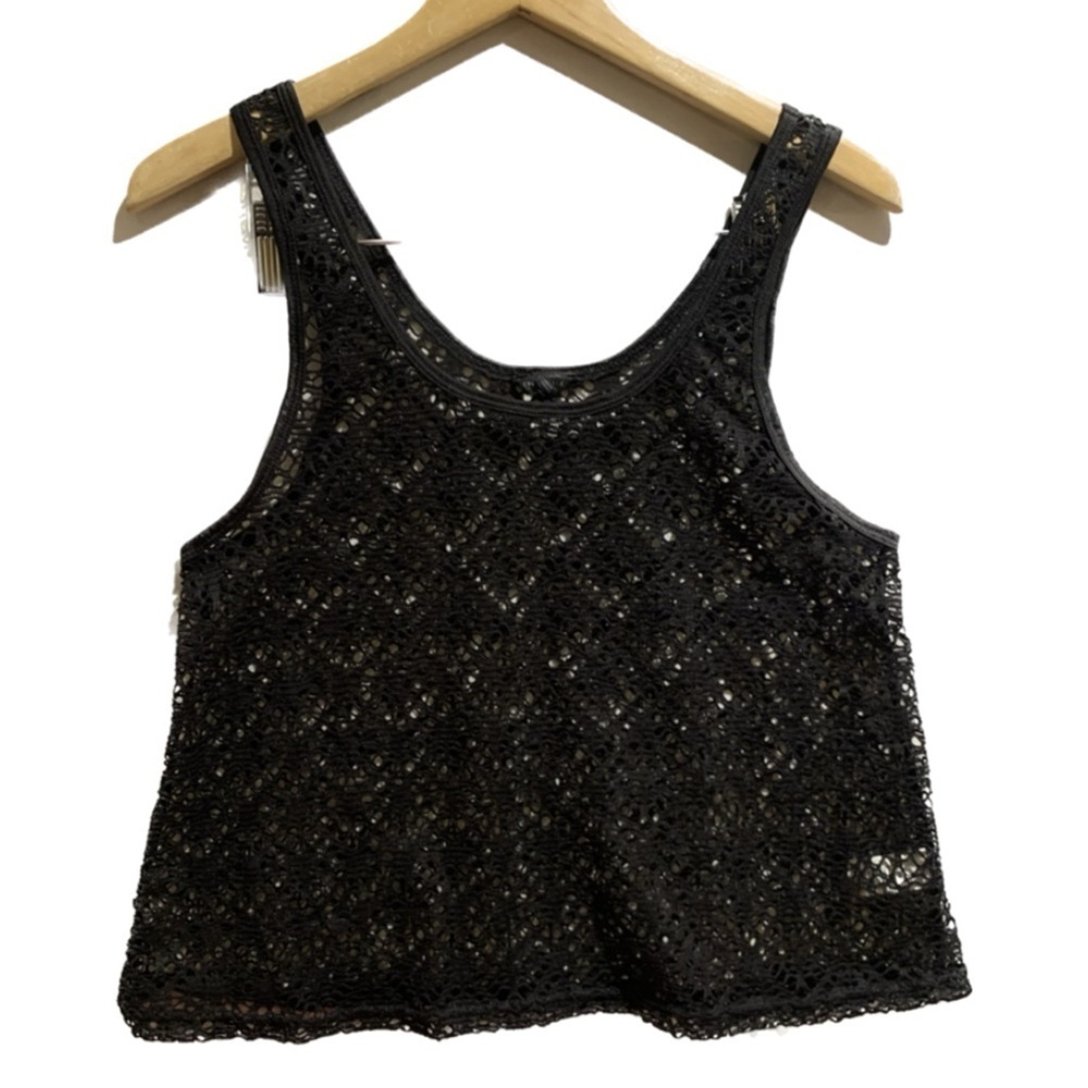 Aeropostale Y2K Black Mesh Tank Top Ladies size Small